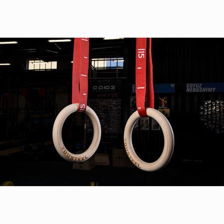 Купить Кольца гимнастические 32 мм красные стропы в Ноябрьске 