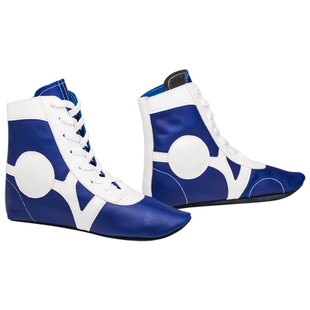 Купить Обувь для самбо SM-0102, кожа, синий Rusco в Ноябрьске 