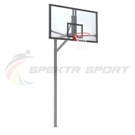 Купить Стойка баскетбольная уличная упрощенная со щитом из оргстекла, кольцом и сеткой SP D 412 в Ноябрьске 