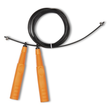 Купить Скакалка высокооборотная Кроссфит стальной шнур в оплетке 2.9 м чёрно-оранжевая в Ноябрьске 